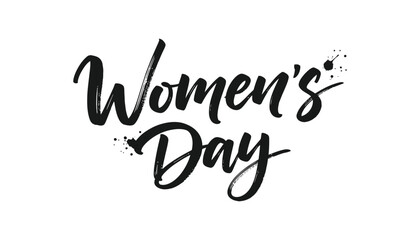 A black and white image with women's day text