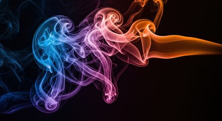 Obraz premium Vibrant Colored Smoke on Black Background