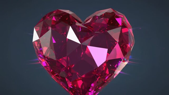 Abstract Ruby Crystal Geode Formation - Detailed 3D Render of Gemstone Mineral Texture and Vibrant Red Color.