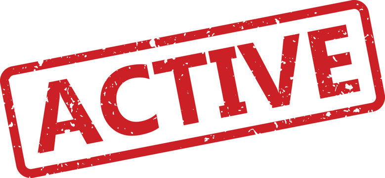 Bold red rectangular active stamp displaying a grunge effect on a bright white surface