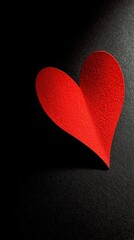 Emotive Scene Red Heart Symbol Against Dark Minimalist Background