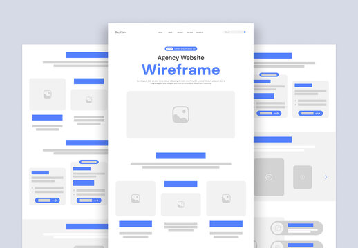Agency Website Wireframe UI UX Design Landing Page Layout Template