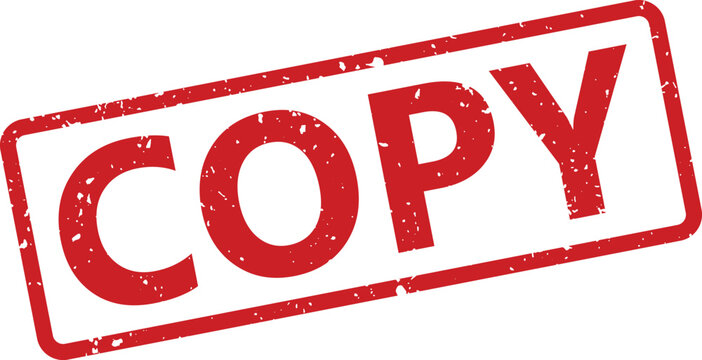 Red COPY rubber stamp with a textured appearance on a clean white background