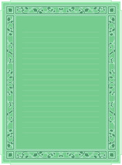 アンティーク風な美しいフレームの便箋テンプレート