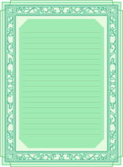 アンティーク風な美しいフレームの便箋テンプレート