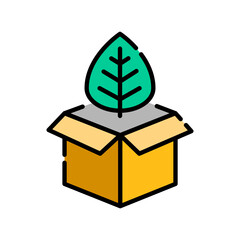 eco friendly packaging color line icon.