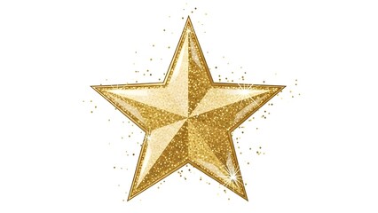 Obraz premium Golden Star Shines Brightly with Sparkling Details in Celebratory Atmosphere