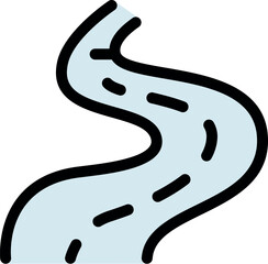 Naklejka premium Serene river meandering through natural environment, creating picturesque waterway