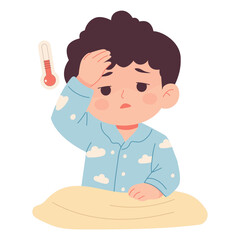 Child Fever Care Illustration