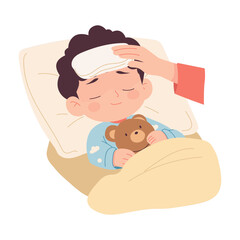 Child Fever Care Illustration
