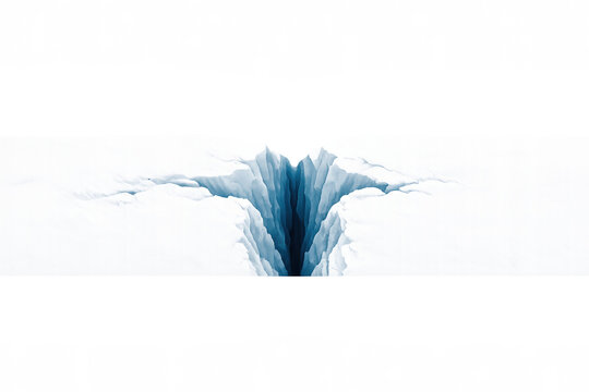 Abstract ice crevasse with gradient background in minimalist style