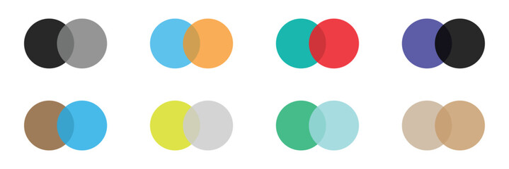 Fototapeta premium Intersecting circles. blue and cyan. merge concept. colored icon. business background. vector illustration. stock image. Vector illustration. .EPS 10 .