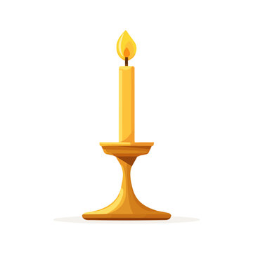Candle Holder illustrated in a clean 2D flat vector style, minimal and modern, isolated on a white background.