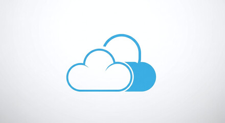 Cloud storage illustration showcasing digital security and data protection concept with lock and cloud symbols in a simple, modern design