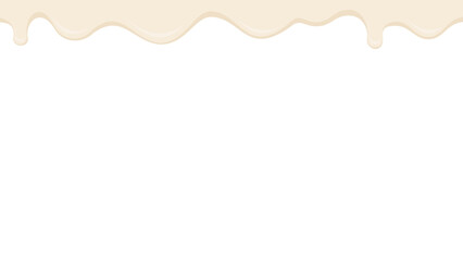 Melted Chocolate Dripping Border Header Vector Illustration (Wide)