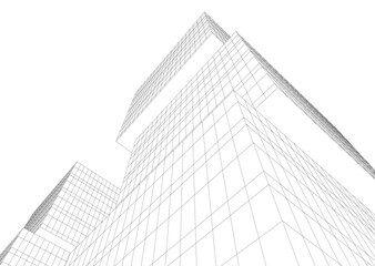Fototapeta premium Building 3d structure. Architectural background. 