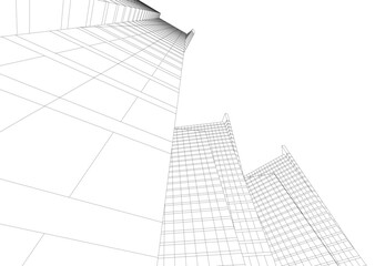 Fototapeta premium Building 3d structure. Architectural background. 