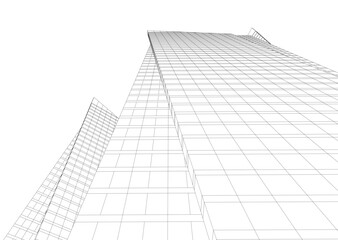 Fototapeta premium Building 3d structure. Architectural background. 