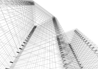 Building 3d structure. Architectural background. 