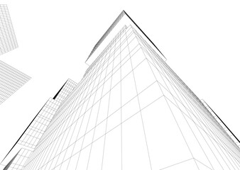 Building 3d structure. Architectural background. 