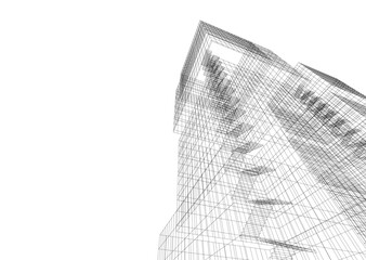 Building 3d structure. Architectural background. 