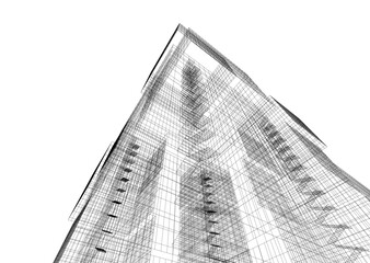 Building 3d structure. Architectural background. 