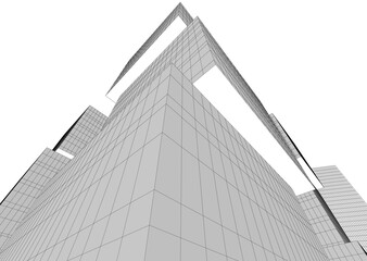Building 3d structure. Architectural background. 