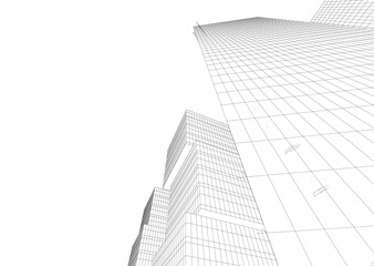 Building 3d structure. Architectural background. 