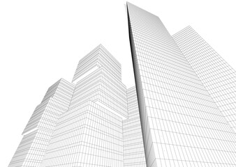 Building 3d structure. Architectural background. 