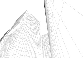 Building 3d structure. Architectural background. 