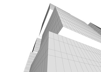 Building 3d structure. Architectural background. 