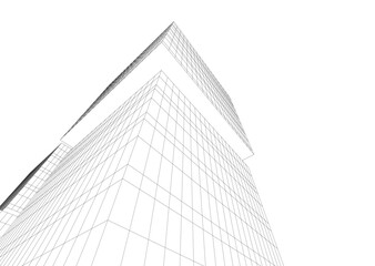 Building 3d structure. Architectural background. 