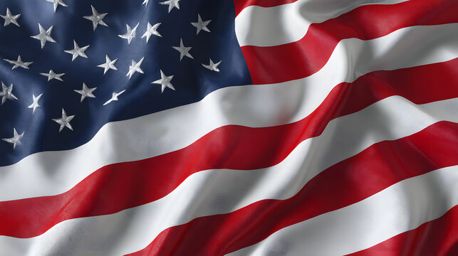 American flag waving background with copy space for global and news content