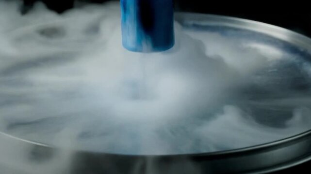Hyper-Realistic Cryogenics Experiment - Macro Shot of Liquid Nitrogen Evaporating in 8K