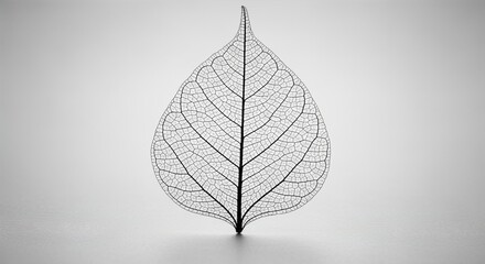 Delicate leaf skeleton macro isolated on light background nature science minimal concept