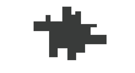 Obraz premium Black pixelated shape, abstract geometric form, vector graphic, for website or app icon, isolated on transparent background, png