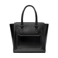 Structured Black Calfskin Leather Tote Bag With Tonal Stitching Refined Luxury Fashion