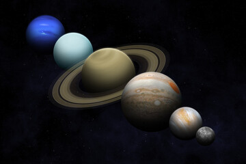 Planetary parade. Six planets set to align. A planetary alignment, or a planetary parade see eight planets Mercury, Venus, Jupiter, Saturn, Uranus, Neptune. Solar System planets. © revers_jr