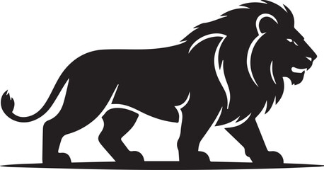 Obraz premium King’s Mane Lion – Sleek Geometric Flat Vector Logo