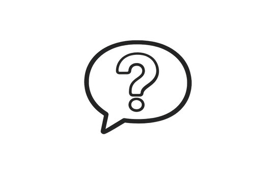 Question mark symbol in a speech bubble on transparent background for queries and confusion