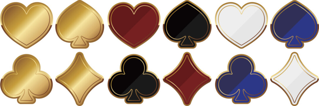 高級感のあるスートのフレーム12種セット　ゴールド