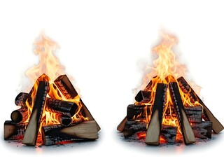 Twin fires burning in the dark