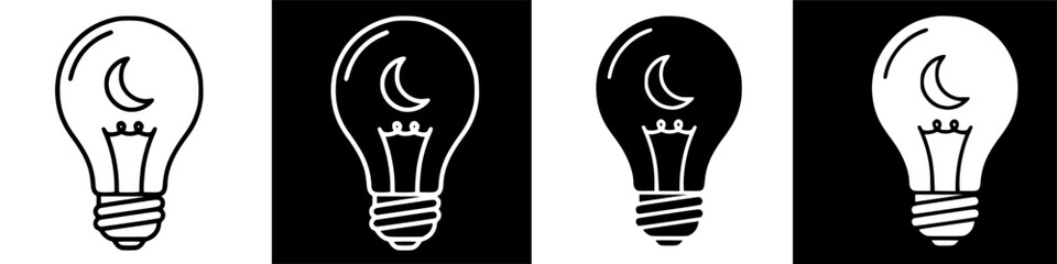 Illustrating a minimalist night mode lightbulb icon, perfect for modern digital user interface settings