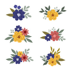 simple flat organic flower floral arrangement collection