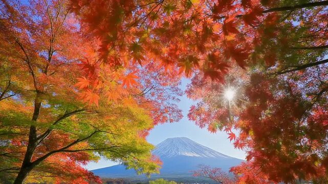 富士山と秋の紅葉