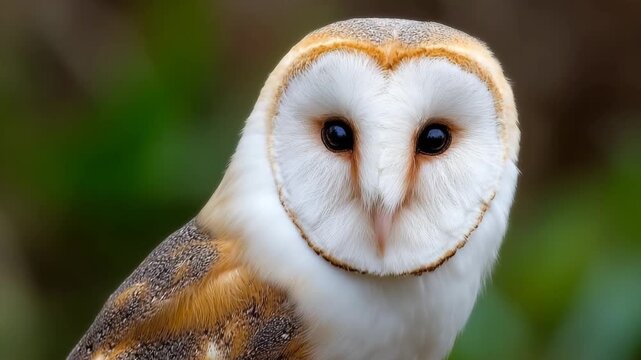 Owl smiles at the camera in four close-up frames