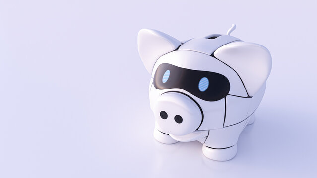 Rendering of robot piggy bank