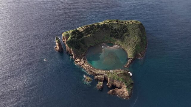Collapsed vulcano cone island in Azores