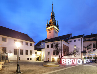 Old Town Hall in Brno at night, Czech Republic