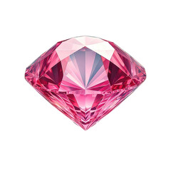 Pink, faceted gemstone with many reflective surfaces